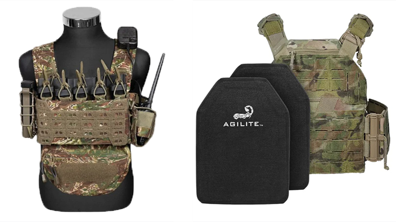 SONICE tactical chest rig and plate carrier comparison with MOLLE pouches and ballistic plate insert for procurement teams