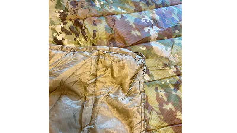 Reinforced Stitching and Tie Cords on Poncho Liner