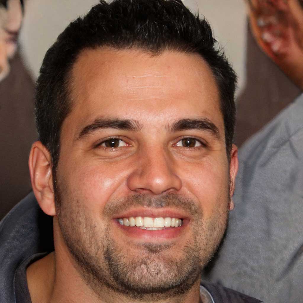 A middle-aged man who loves to laugh.