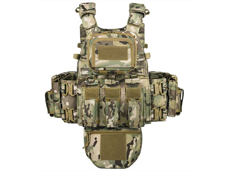 Advanced camouflage tactical vest with multi function pouches for military deployment