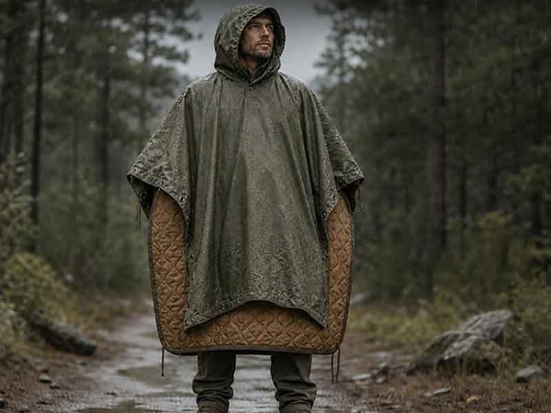 Military Poncho Liner and Woobie Blanket for Rainy Field Conditions