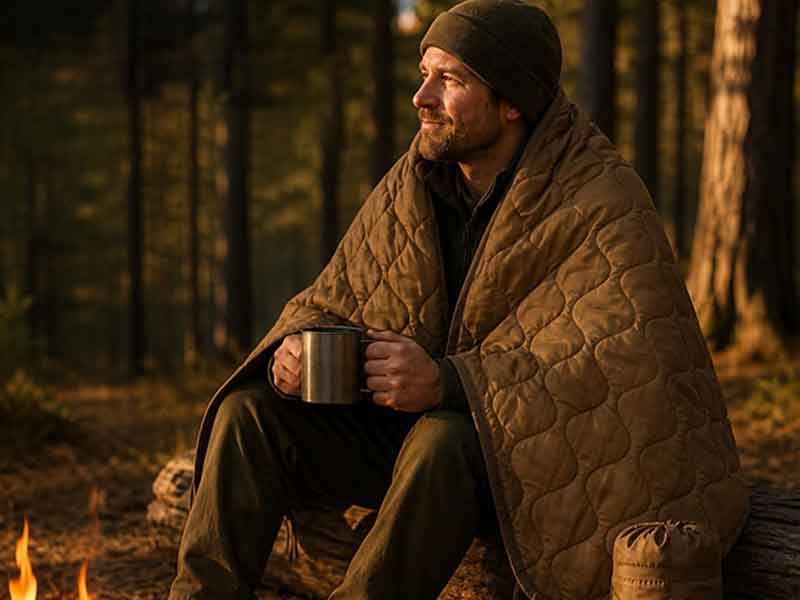 Tactical Woobie Blanket for Outdoor Camping and Cold Weather Protection