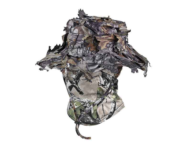 3D leaf camouflage boonie hat with face cover for outdoor concealment