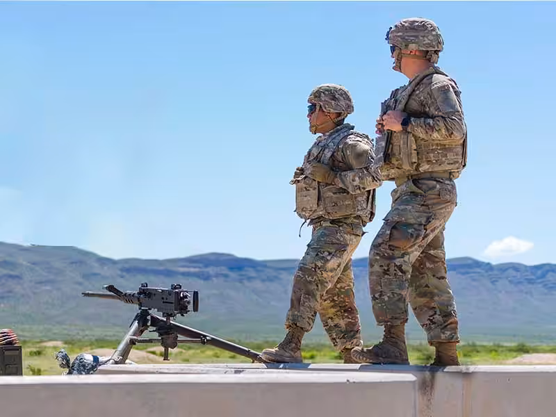 Two soldiers on patrol