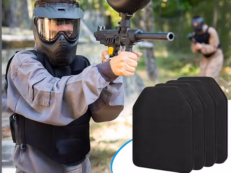 A soldier carrying a bulletproof vest.