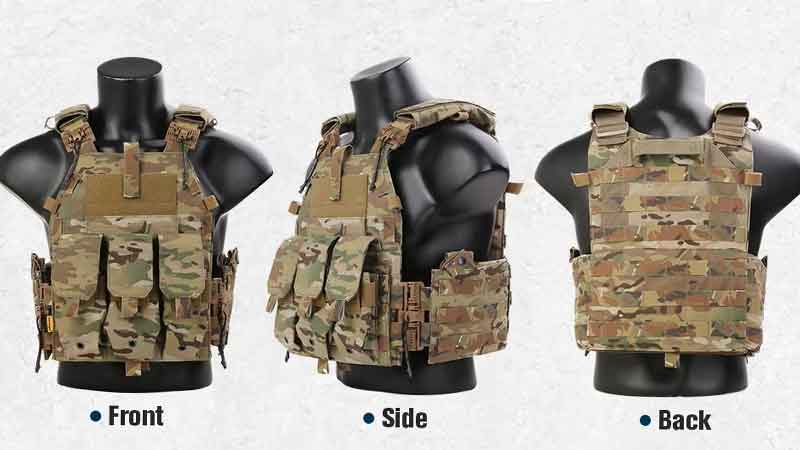 Plate carrier structure with MOLLE system and plate pocket design
